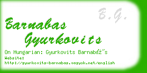 barnabas gyurkovits business card